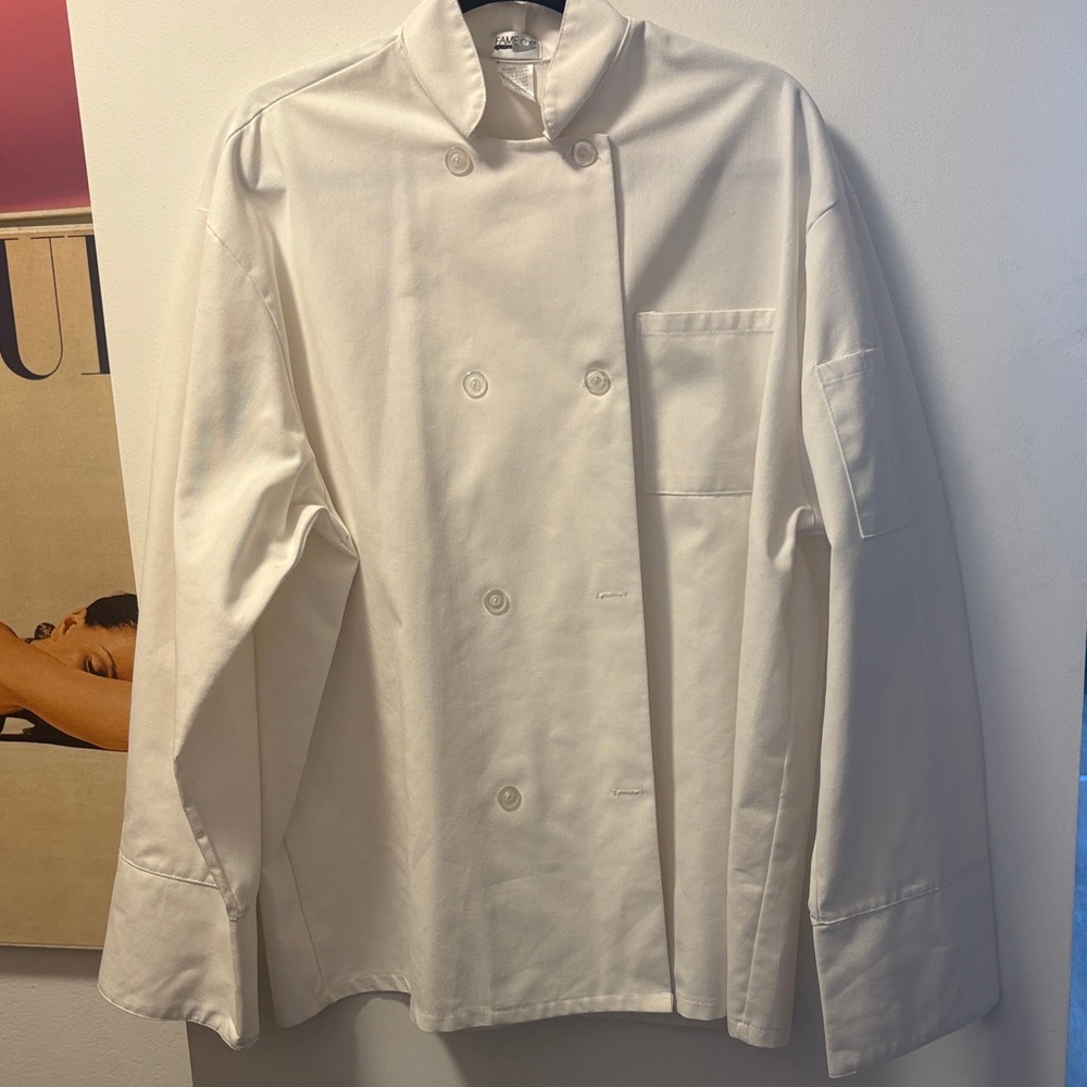 Classic White Double-Breasted Chef Jacket